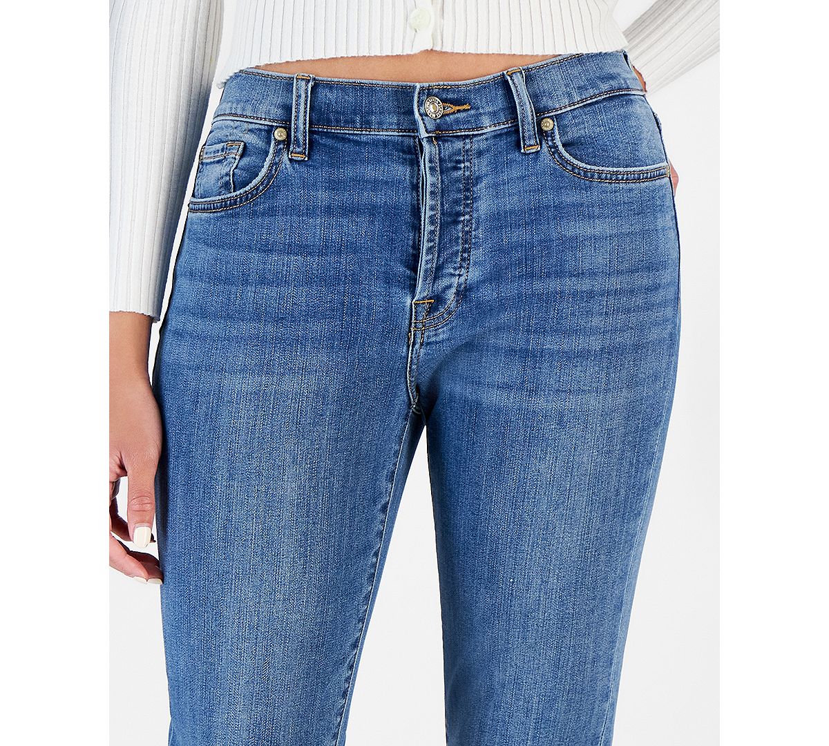 7 For All Mankind Women's Josefina Cuffed Skinny Jeans view 5 — MAYCSS fashion products