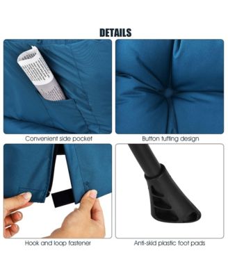 Modern Polyester Fabric Lazy Chair Single Sofa Chair w/Side Pocket