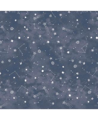 Sky Rocket Blue Stars/Galaxy/Space 100% Cotton Fitted Crib Sheet