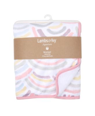 Signature Rainbow Minky/Faux Shearling Soft Fleece Baby Blanket