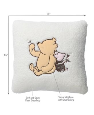 Storytime Pooh Soft Faux Shearling Nursery Throw Pillow - Cream