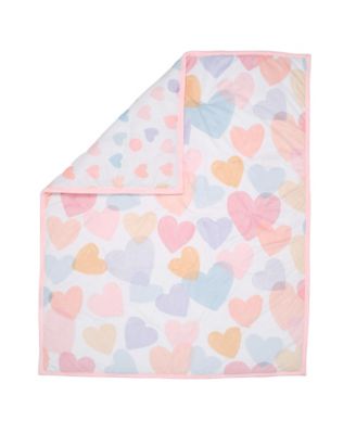 Rainbow Hearts Pink/Purple 3-Piece Baby Crib Bedding Set