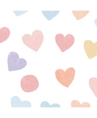 Rainbow Hearts White/Peach/Purple Baby Fitted Crib Sheet