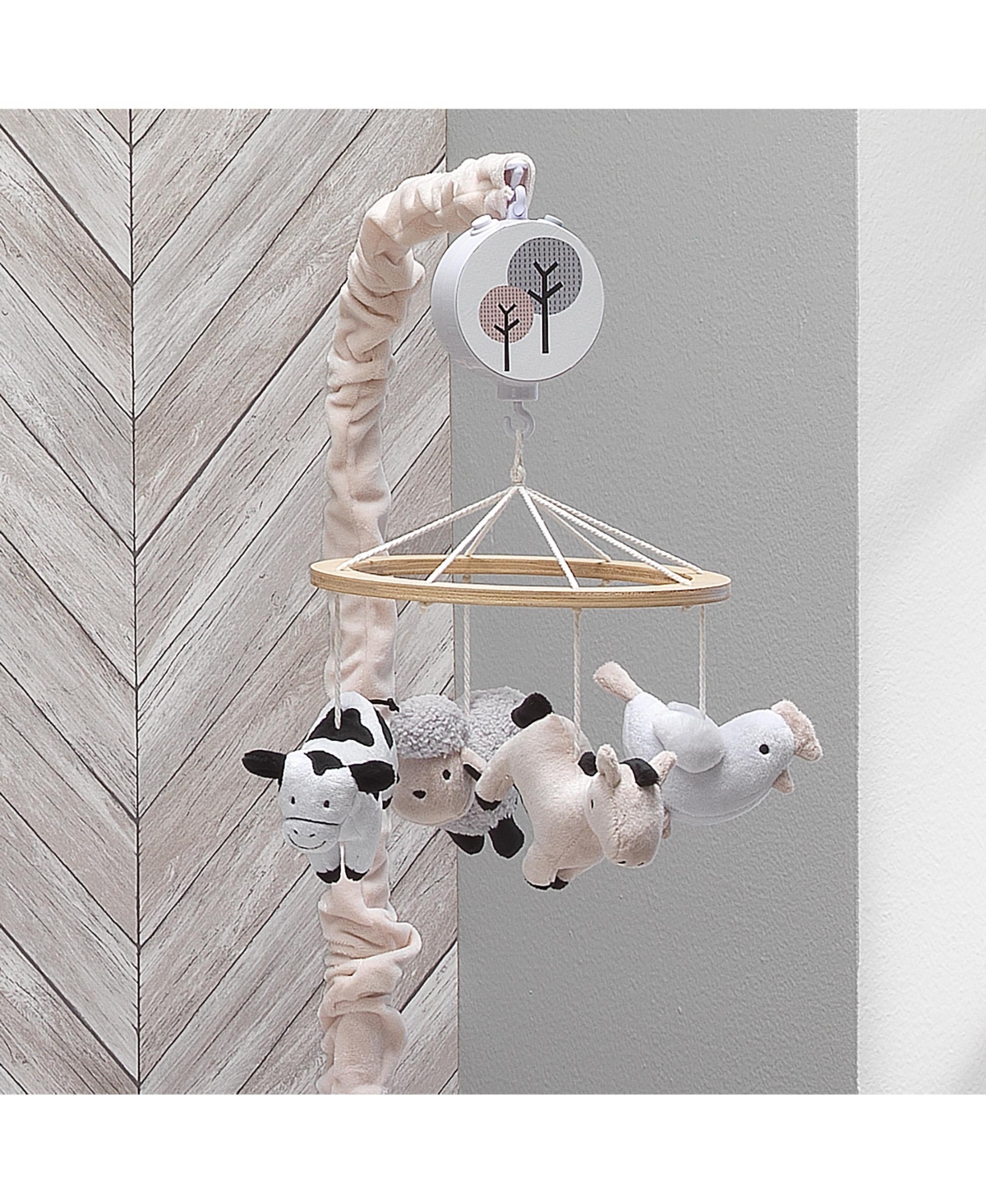 Lambs & Ivy Baby Farm Animals Musical Baby Crib Mobile Soother Toy