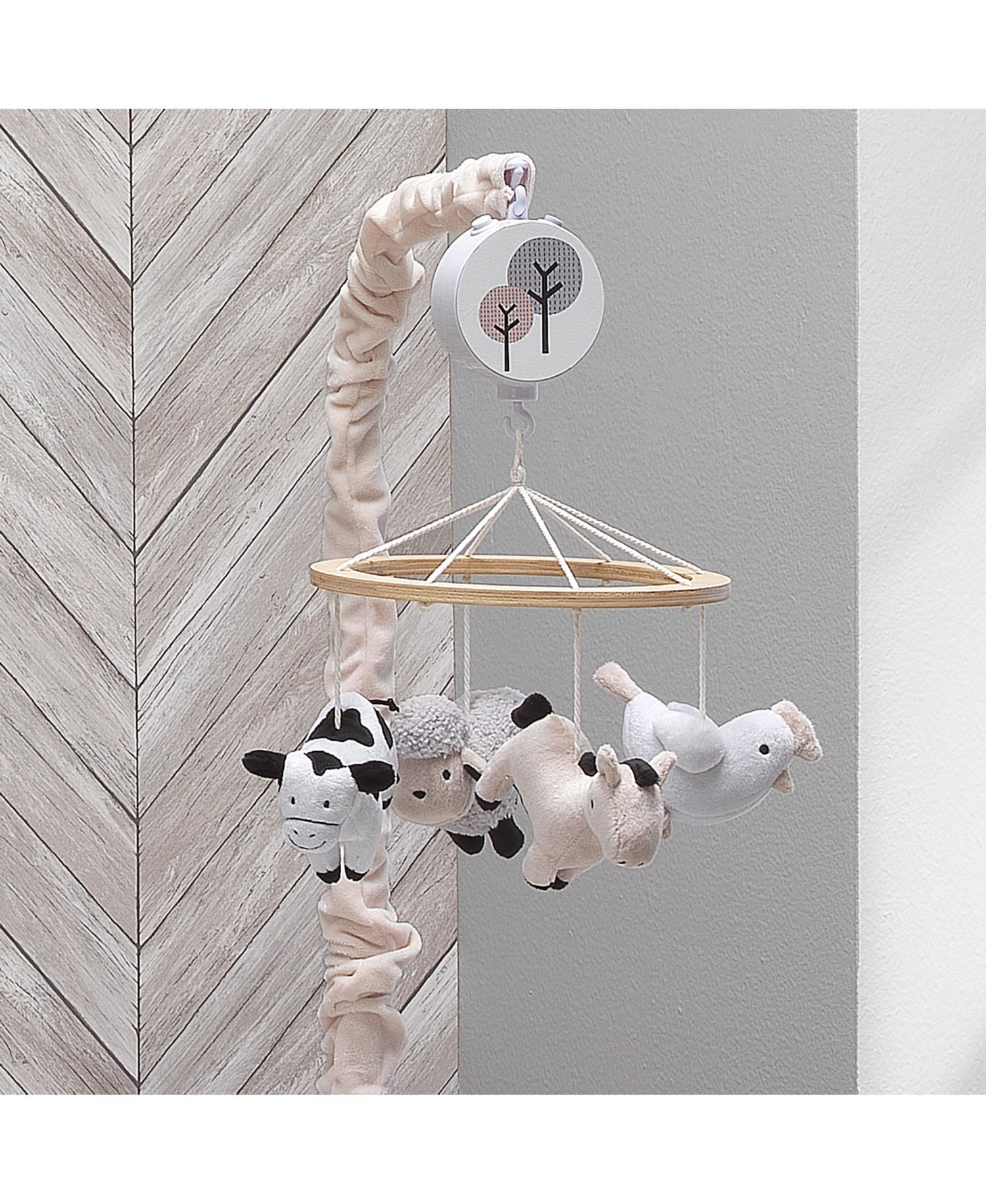 Baby Musical Farm Animals Automatic Shut-Off Crib Mobile