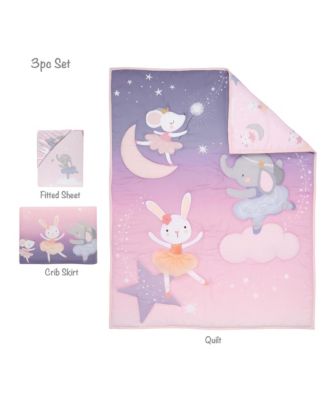 Tiny Dancer 3-Piece Ballet Baby Crib Bedding Set - Elephant