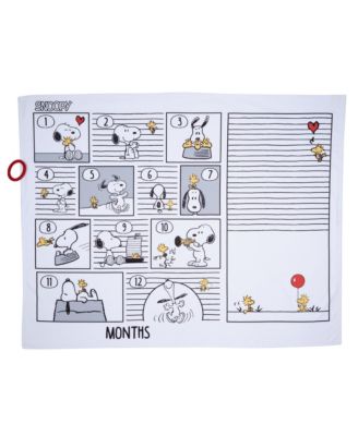 Snoopy Milestone Photo Opportunity Black/White Fleece Baby Blanket