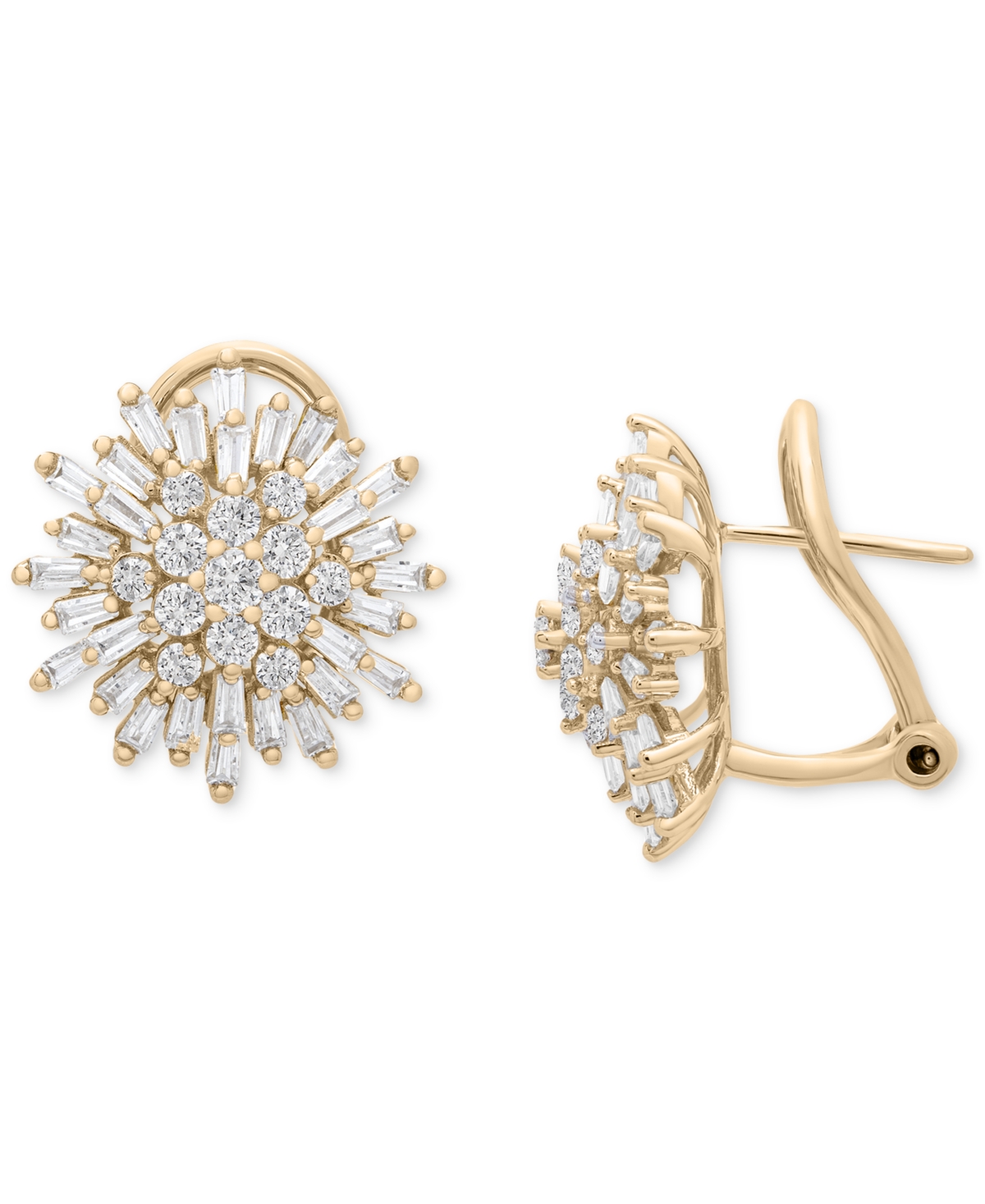 Wrapped In Love Diamond Starburst Earrings (1-1/2 Ct. T.w.) In 14k White Gold Or 14k Yellow Gold, Created For Macy's In Yellow Gold