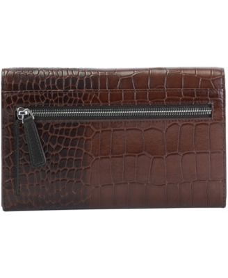 Women's Croco2 RFID Secure Quad Fold Wallet