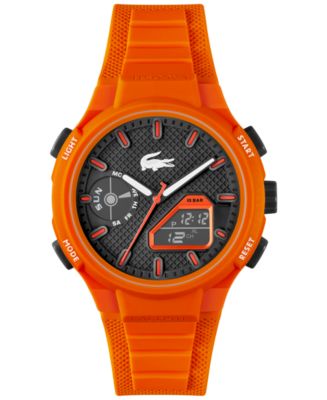 Lacoste Men's LC33 Orange Silicone Strap Watch 45mm Macy's