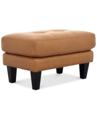 Pezley Leather Ottoman