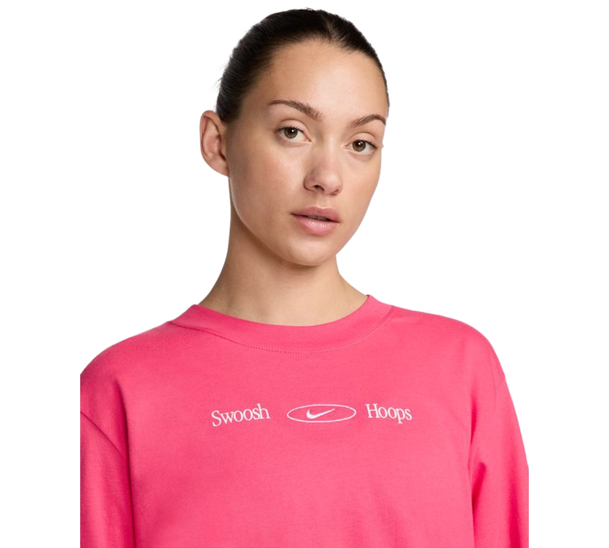 NIKE WOMEN'S COTTON GRAPHIC CREWNECK LONG-SLEEVE T-SHIRT 