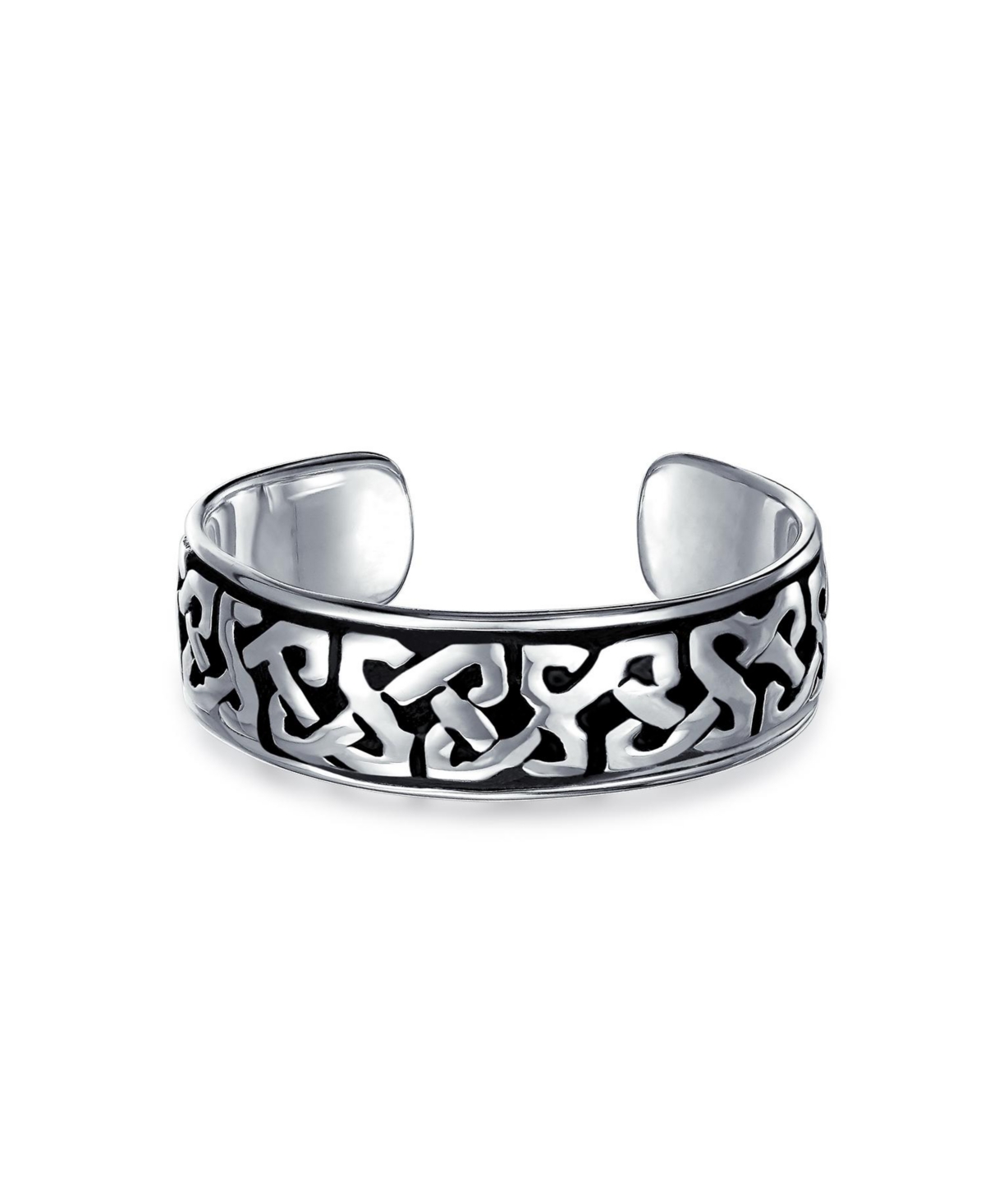 Bling Jewelry Pinky Midi Celtic Trinity Band Toe Ring For Women OxidizedSterling Adjustable - Silver
