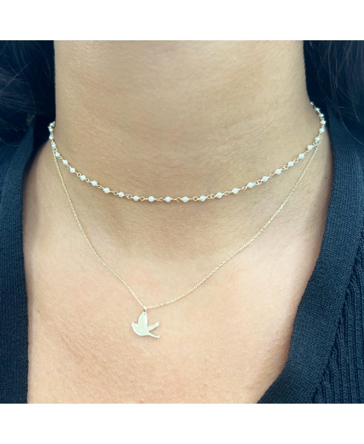 The Lovery Gold Dove Necklace 14K Gold