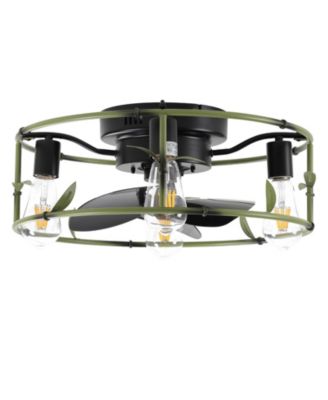 Streamdale Green Caged Ceiling Fan with Light & Remote