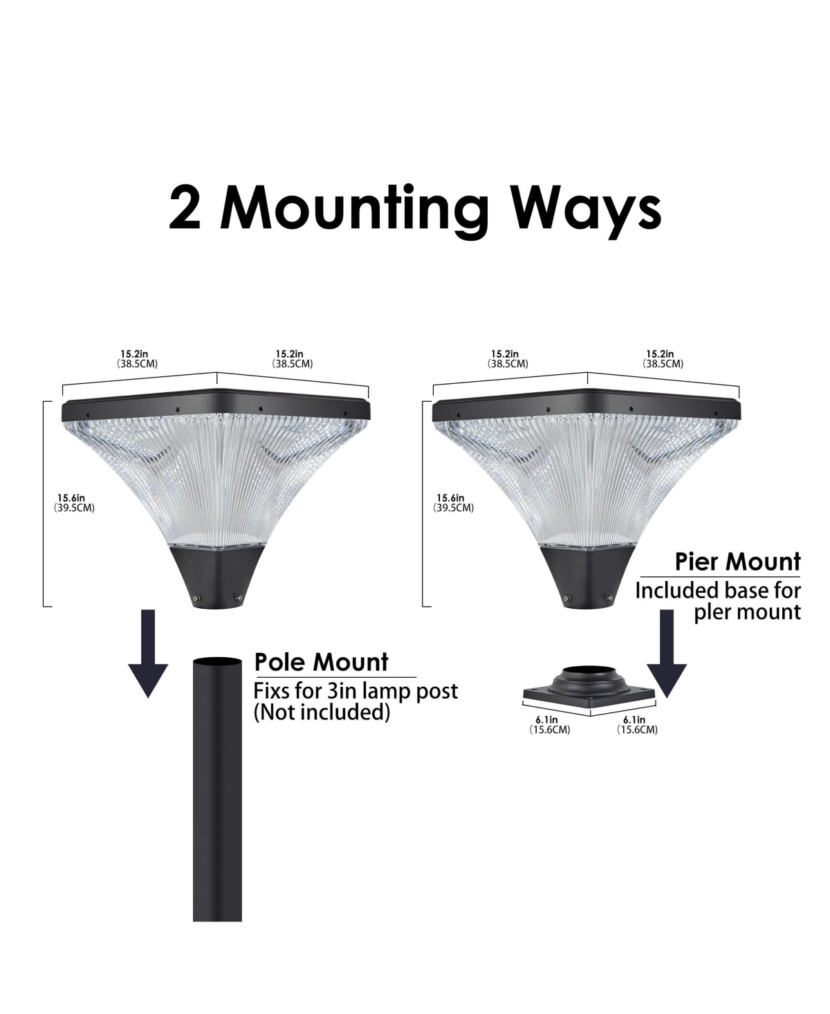 Streamdale Solar Street Lamp Cap with Base