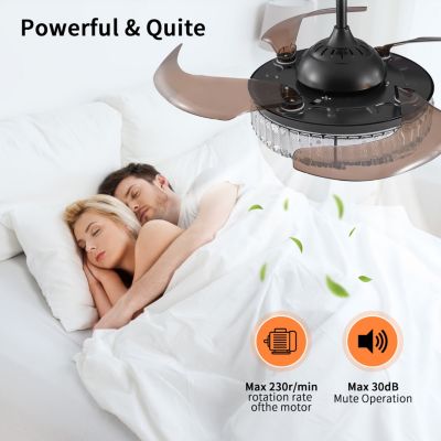 Contemporary LED Retractable Remote Control Ceiling Fan