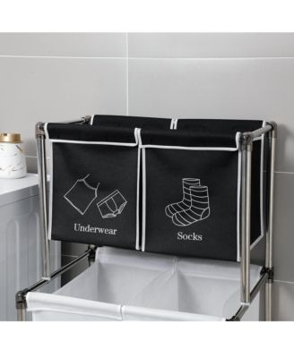 2-Tier Laundry Sorter with Removable Bags for Laundry Organization