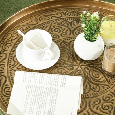 Hammered Tray Round Coffee Table