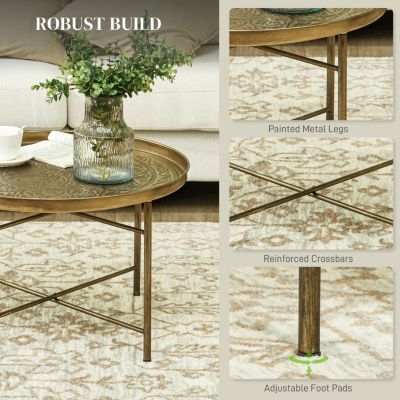 Hammered Tray Round Coffee Table