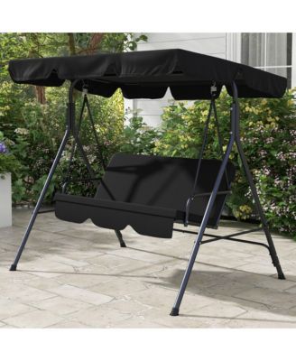 3-Seat Outdoor Patio Swing w/ Canopy & Cushion