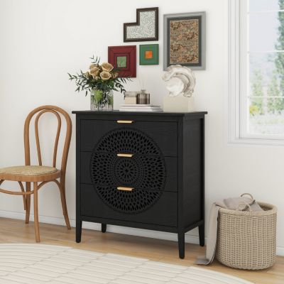 Streamdale Carved Wood Dresser with Storage