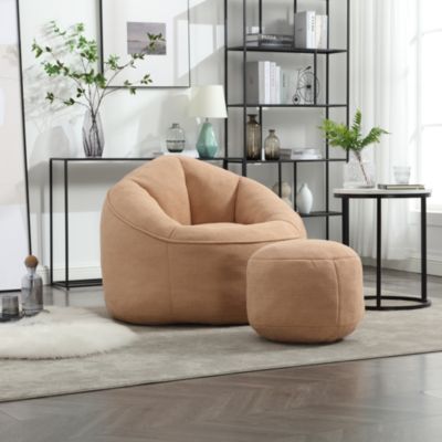 High-Pressure Foam Bean Bag Sofa with Footrest