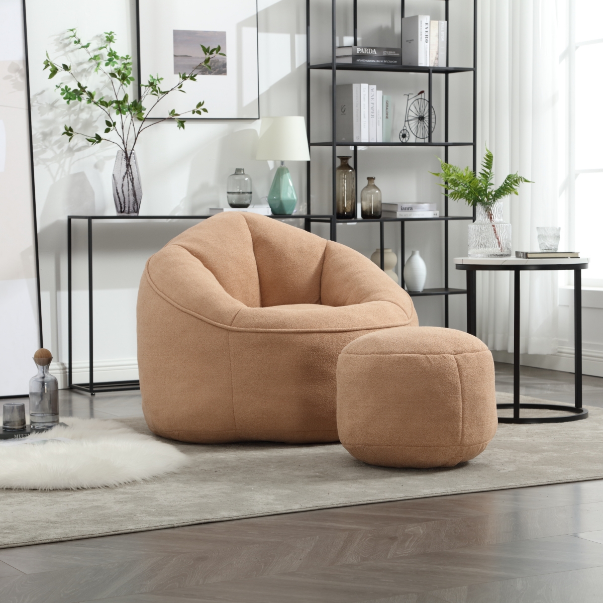 Streamdale Furniture High-Pressure Foam Bean Bag Sofa with Footrest