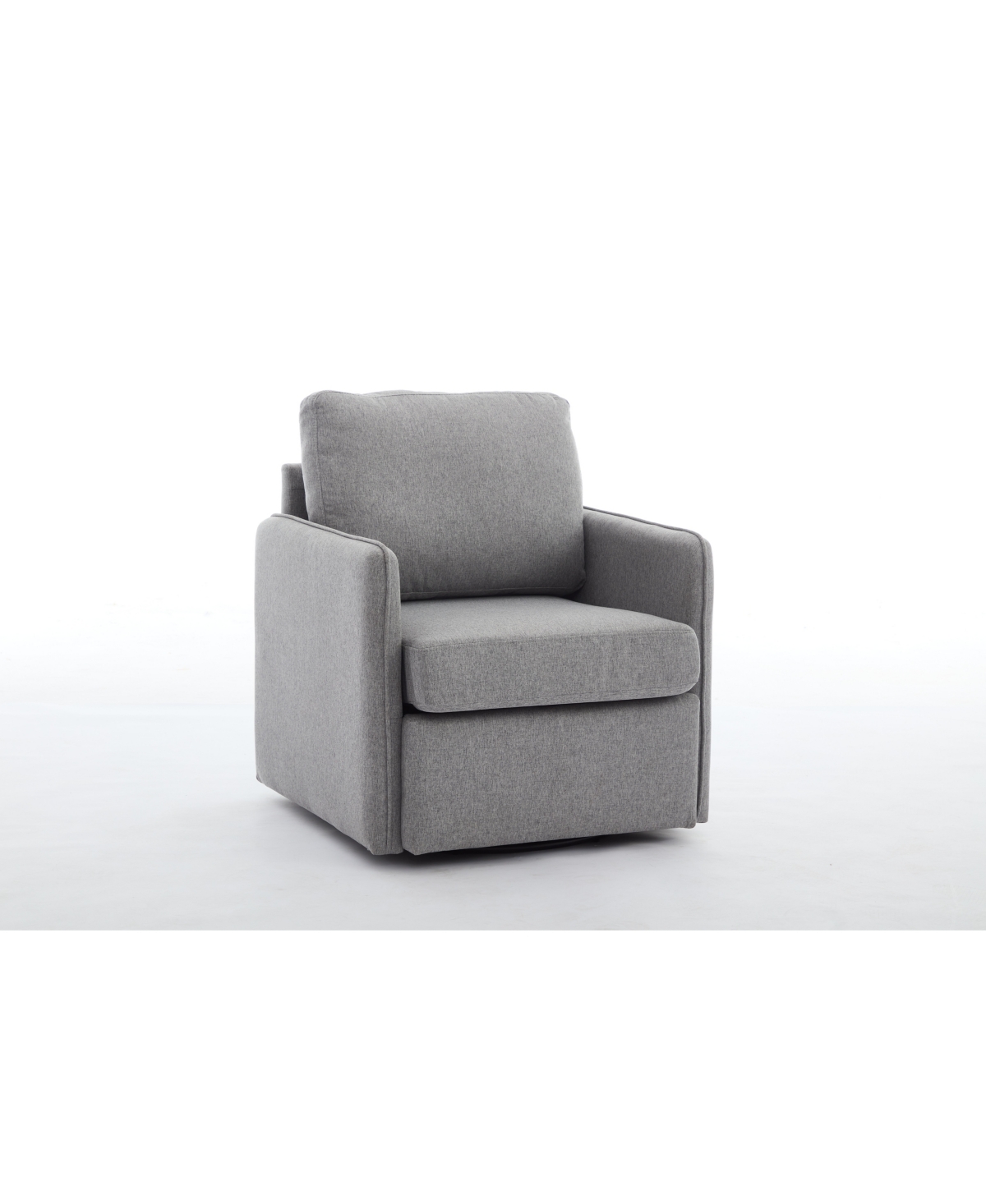 Streamdale Furniture Swivel Accent Chair with Storage and Metal Base - Gray+silver