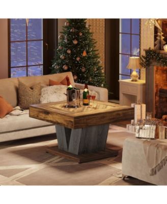 Square Coffee Table, Wood Coffee Table for Living Room, 31.5" Modern Center Table Cocktail Tea Table Accent Table