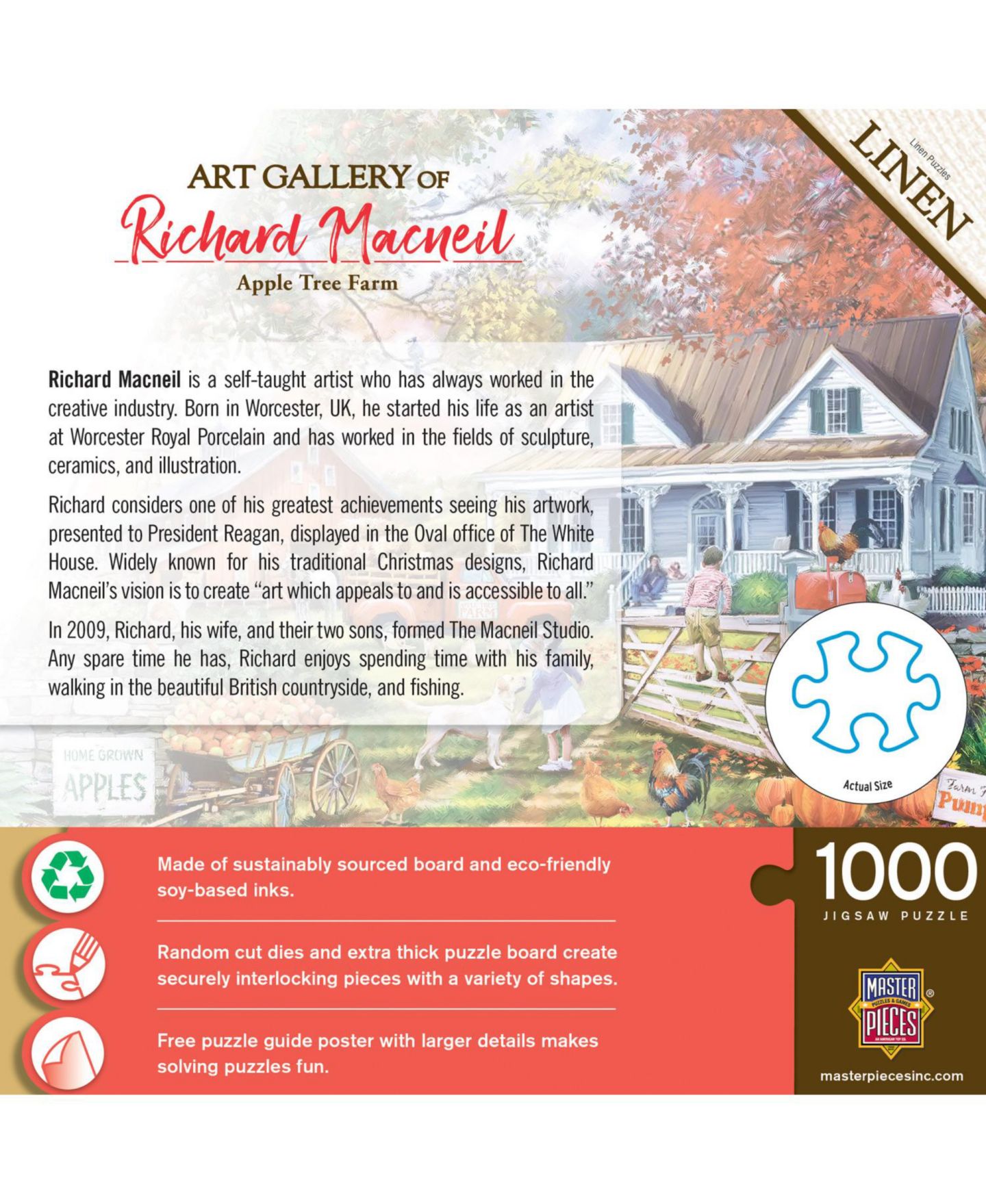Детский пазл MasterPieces Puzzles Art Gallery Linen Finish 1000 Piece Jigsaw Puzzle, от 14 лет, цвет: Разноцветный — фото 2