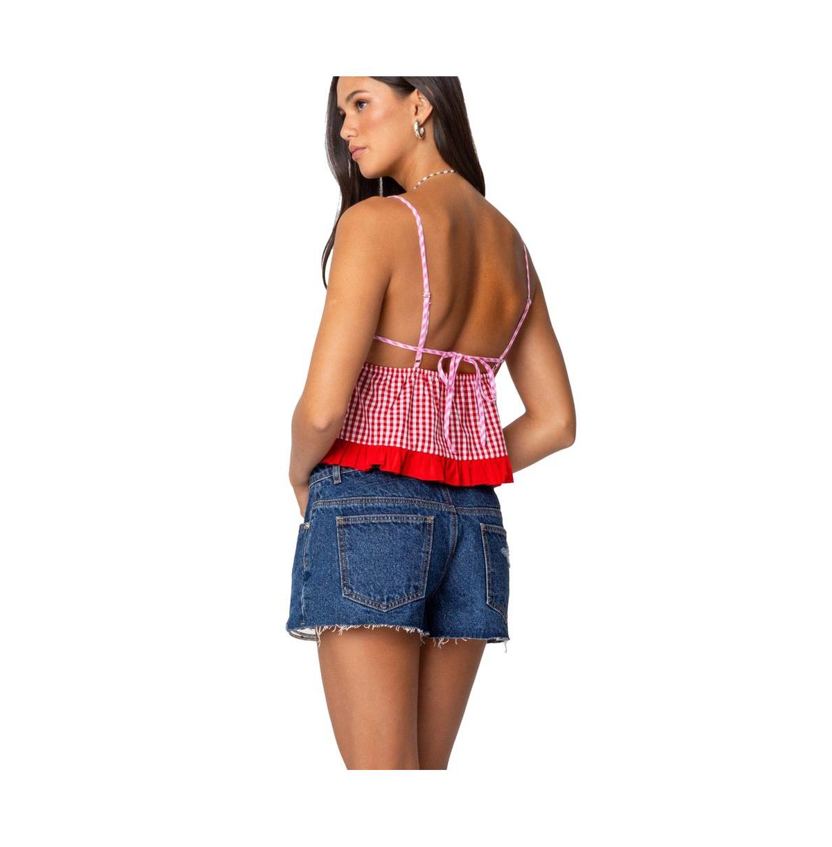 Edikted Women's Joanneed Gingham Tank Top