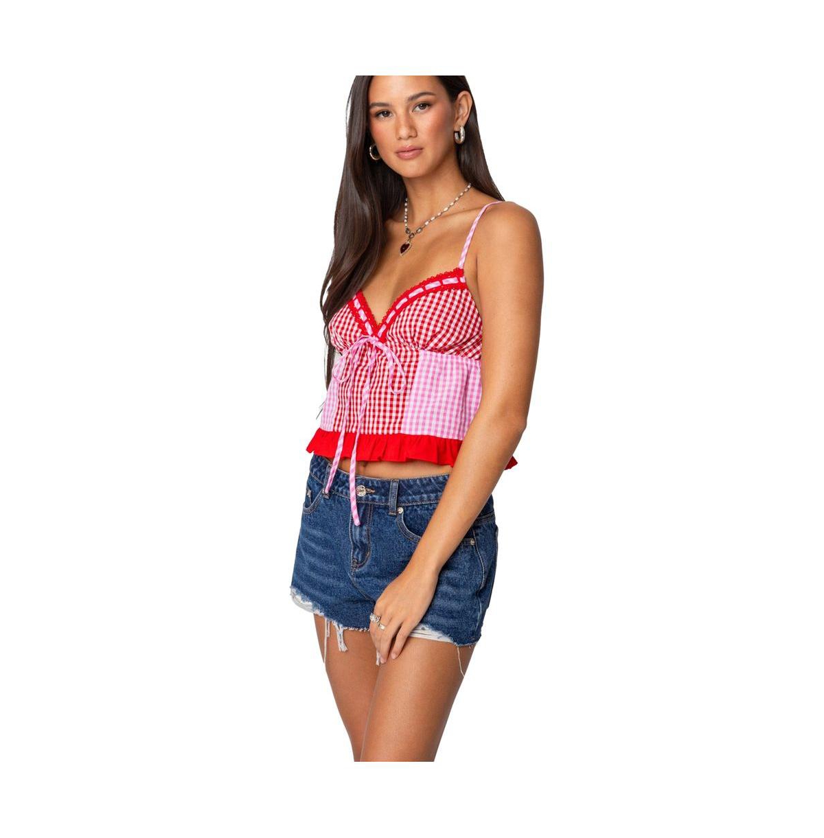 Edikted Women's Joanneed Gingham Tank Top