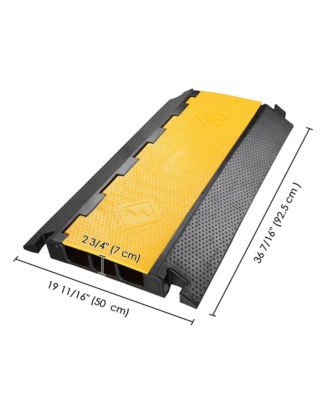 Cable Ramp Protector 3 Channel Hose Protecitive 44000 Lbs Load Capacity Heavy Duty Speed Bump for Road Driveway