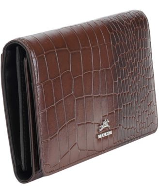 Women's Croco2 RFID Secure Trifold Wallet