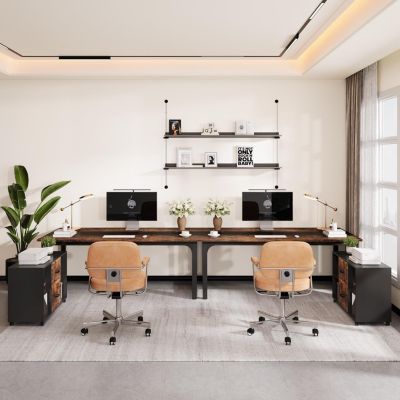 63" Computer Desk with 40" Lateral File Cabinet Set, Executive Desk and Mobile Drawer Cabinet , Modern Furniture Set