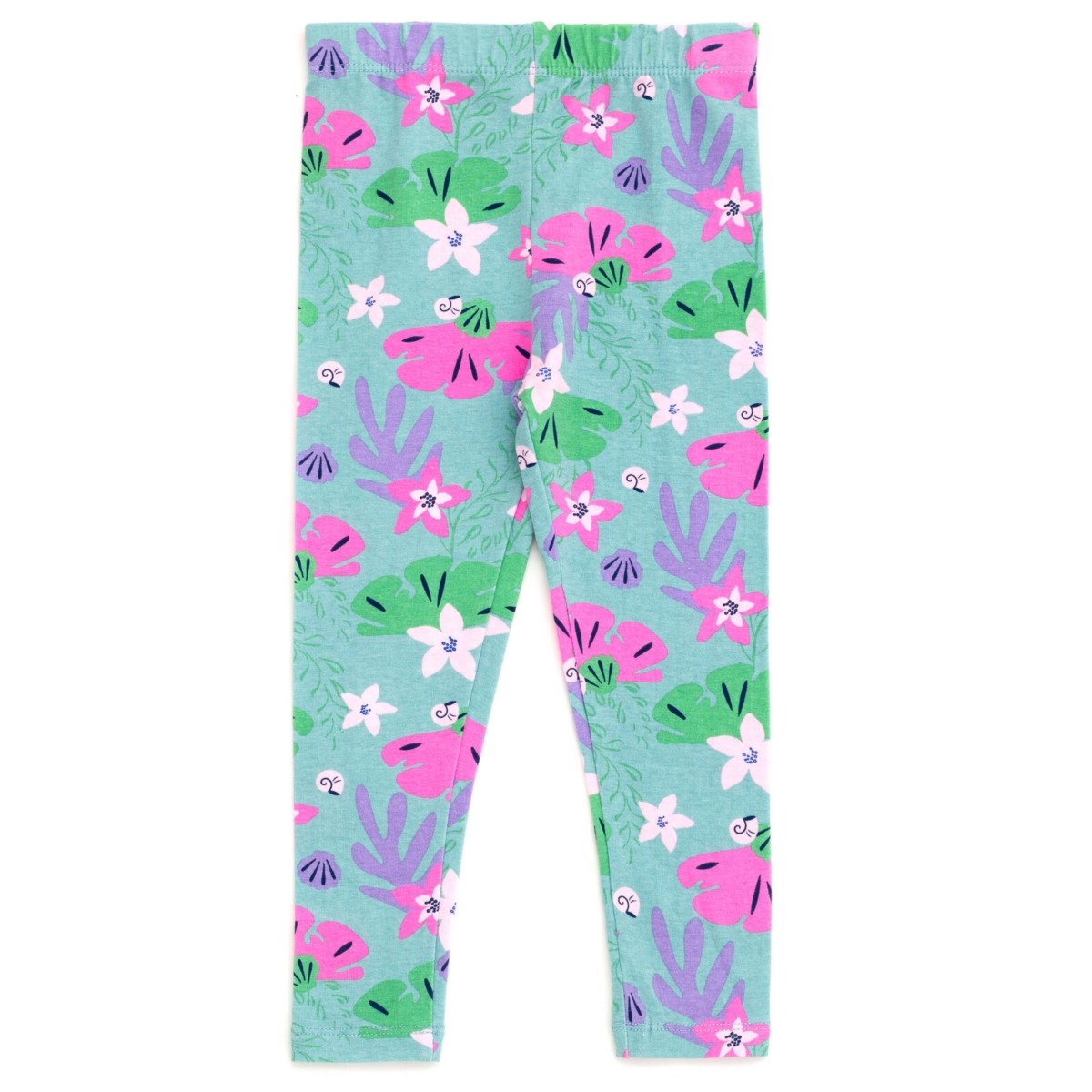 Disney Girls Junior Floral Sweatshirt and Leggings Outfit Set to (12 Months - 14-16) - ariel