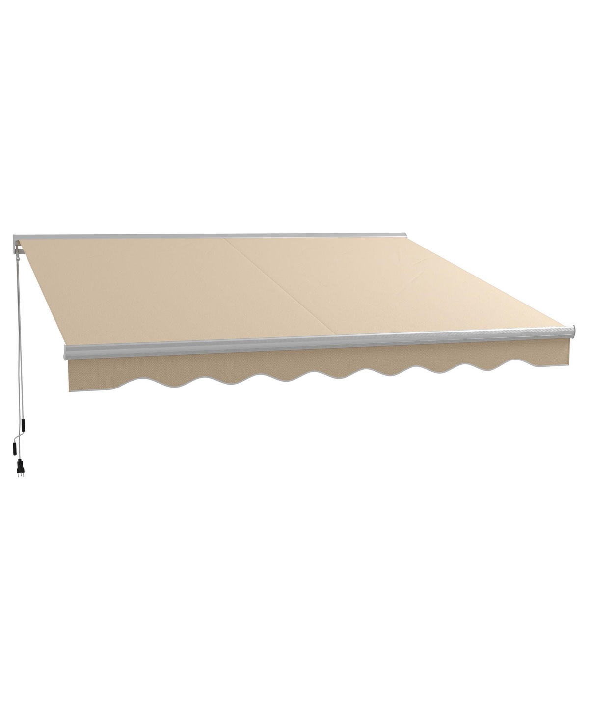 16.5' x 10' Electric Retractable Awning w/ Led Lights, Blue - Cream white