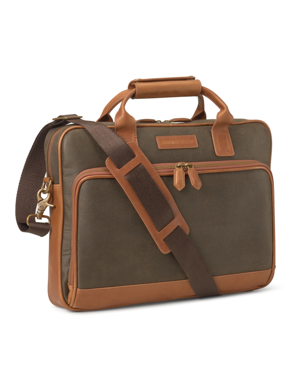Rhodes Leather Briefcase - Brown/Tan