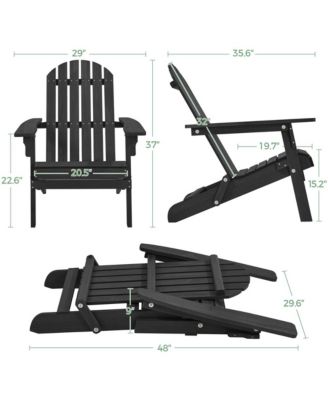 Folding Adirondack Chair Solid Wood Garden Chair