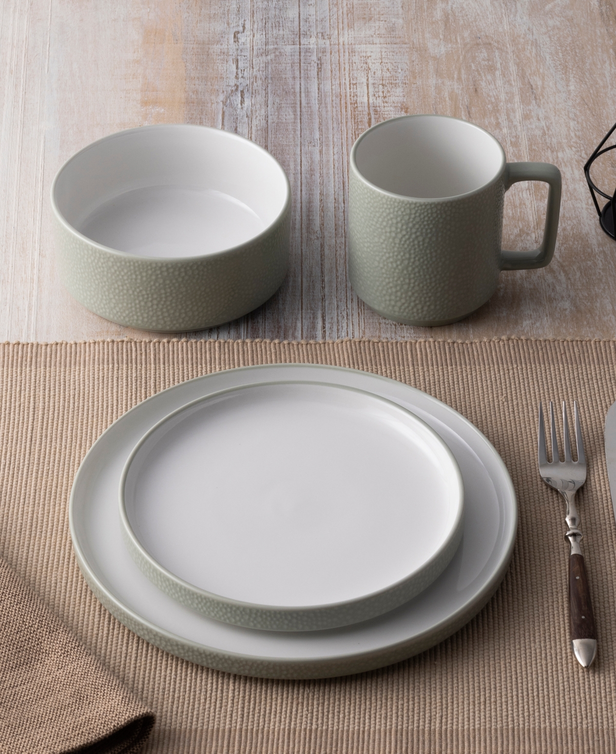 Noritake Colortex Stone Stax Cereal Bowls, Set Of 4 In Sage