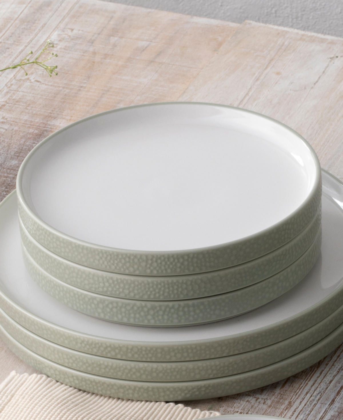 Noritake Colortex Stone Stax Salad Plates, Set Of 4 In Green