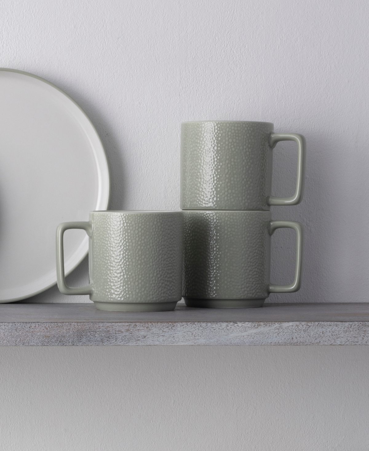 NORITAKE COLORTEX STONE STAX MUGS, SET OF 4 