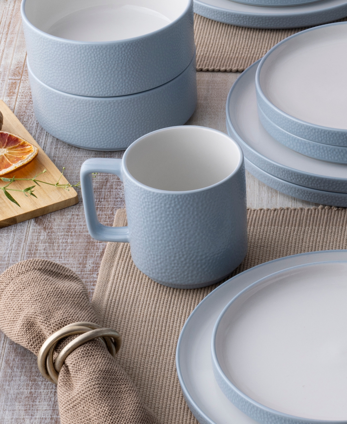 NORITAKE COLORTEX STONE STAX MUGS, SET OF 4 