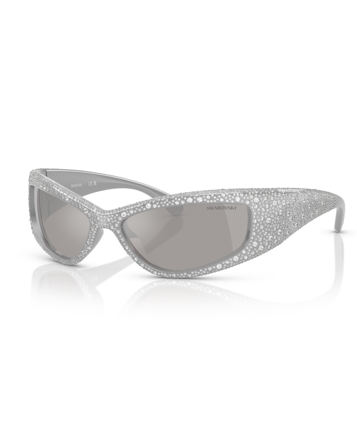 Swarovski Crystal-embellished Rectangle Sunglasses In Light Gray