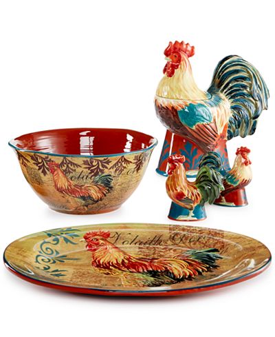 Certified International Rustic Rooster Serveware Collection