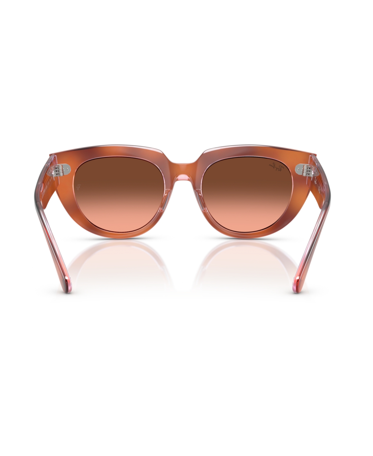 Ray Ban Doreen Sunglasses Red Havana On Transparent Multicolor Frame Pink Lenses 52-20 In Red Havana On Transparent Multicolor