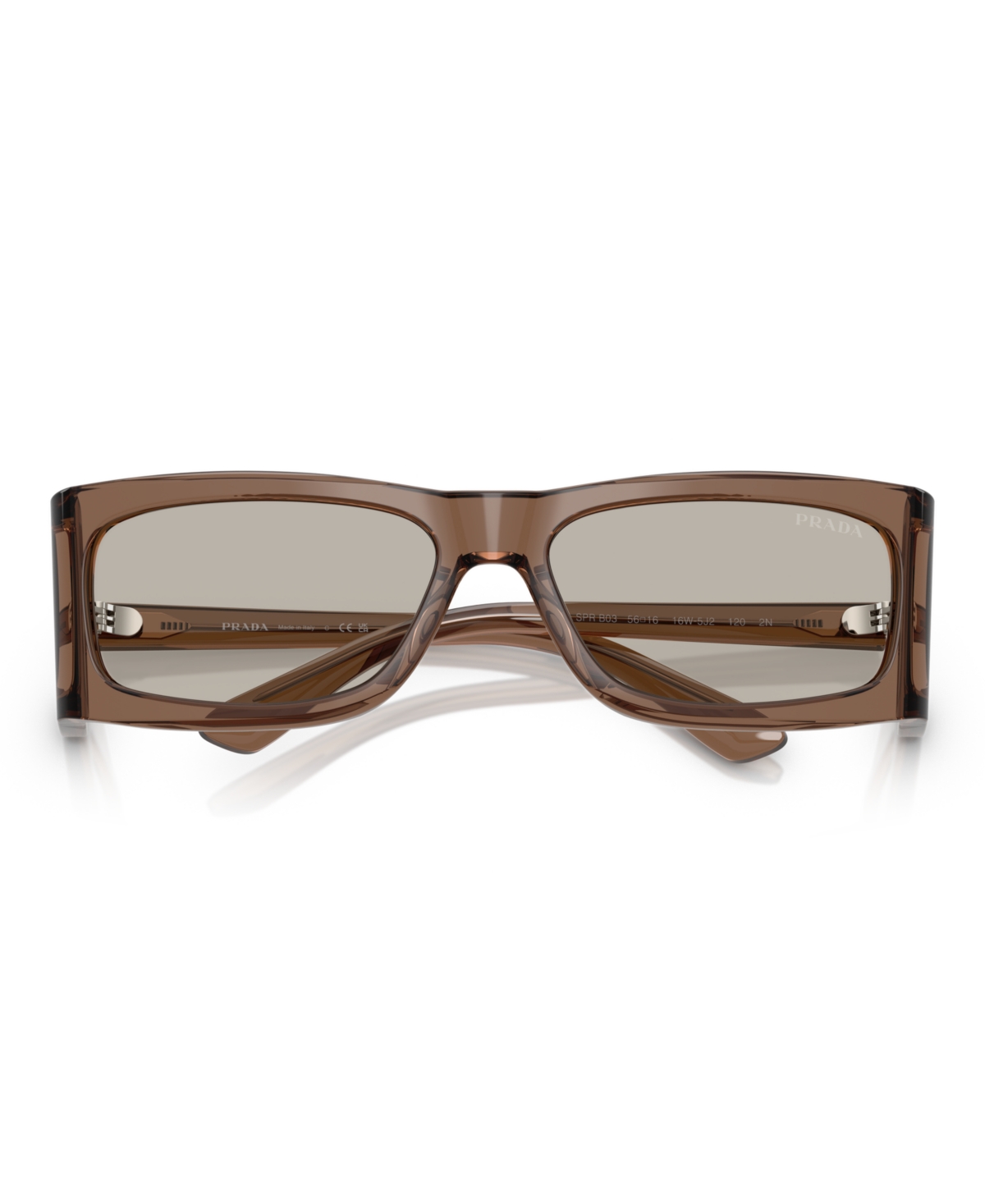 Prada Man Sunglass Pr B03s In Transparent Brown