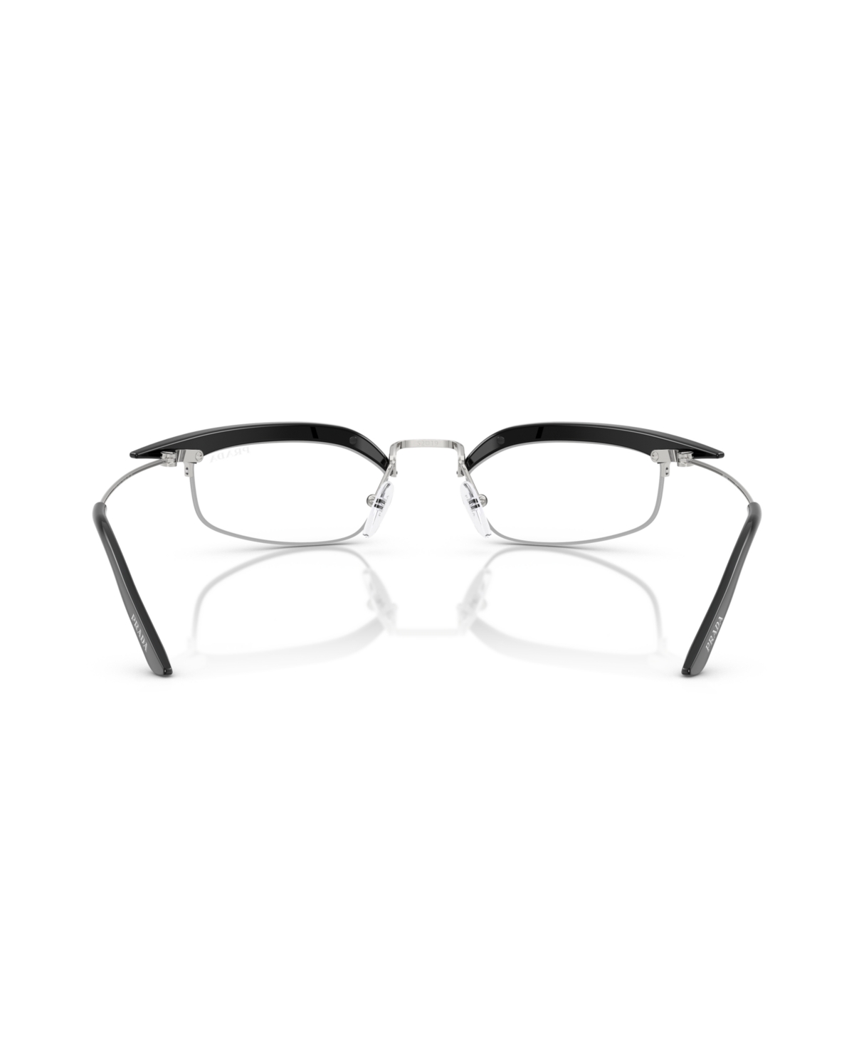 Prada Brille Mit Geometrischem Gestell In Black,silver