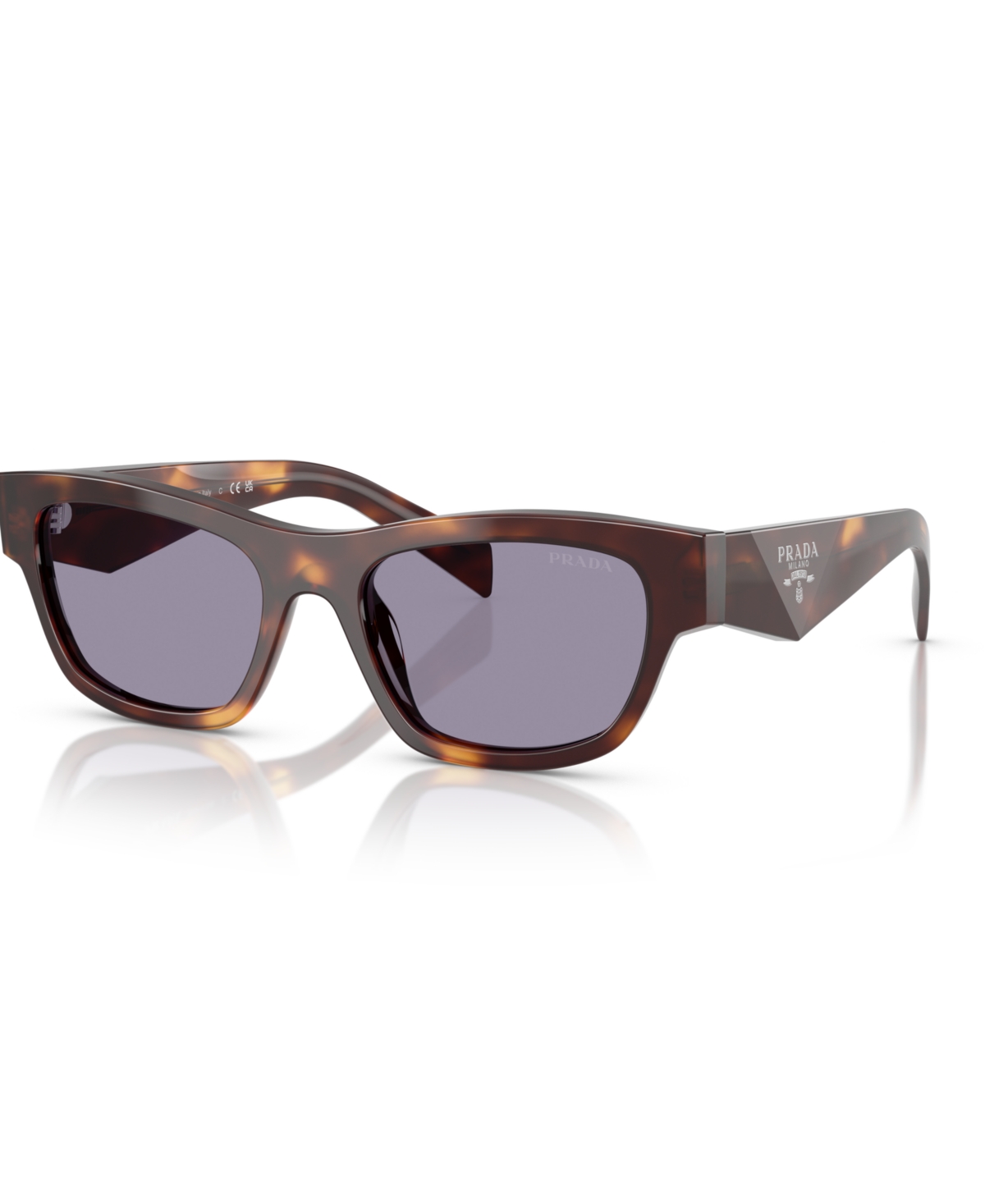Prada Womens Brown B09s Square-shape Acetate Sunglasses In Classic Tortoise